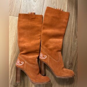 Etro suede high heel boots